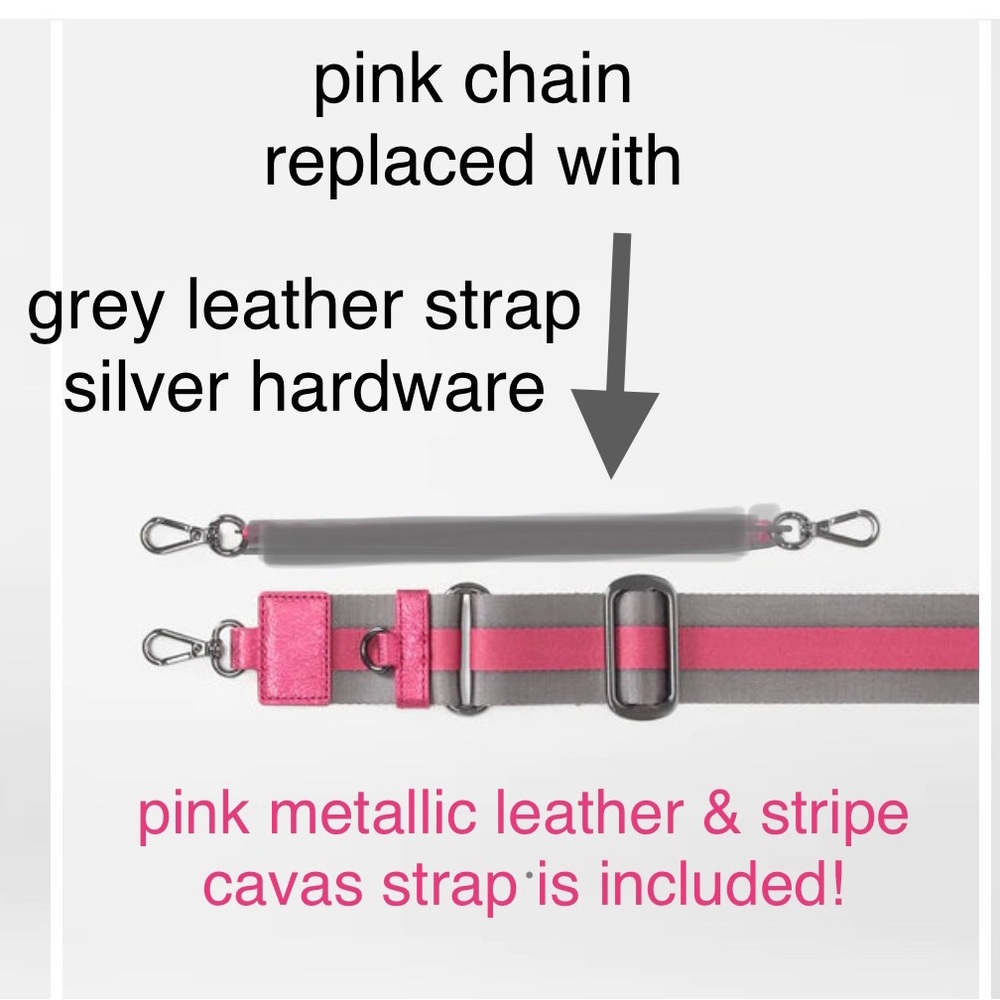 MZW Bowery Crossbody Mini in Ash! Grey & Pink, adjustable removable strap,NWOT. - Picture 13 of 14